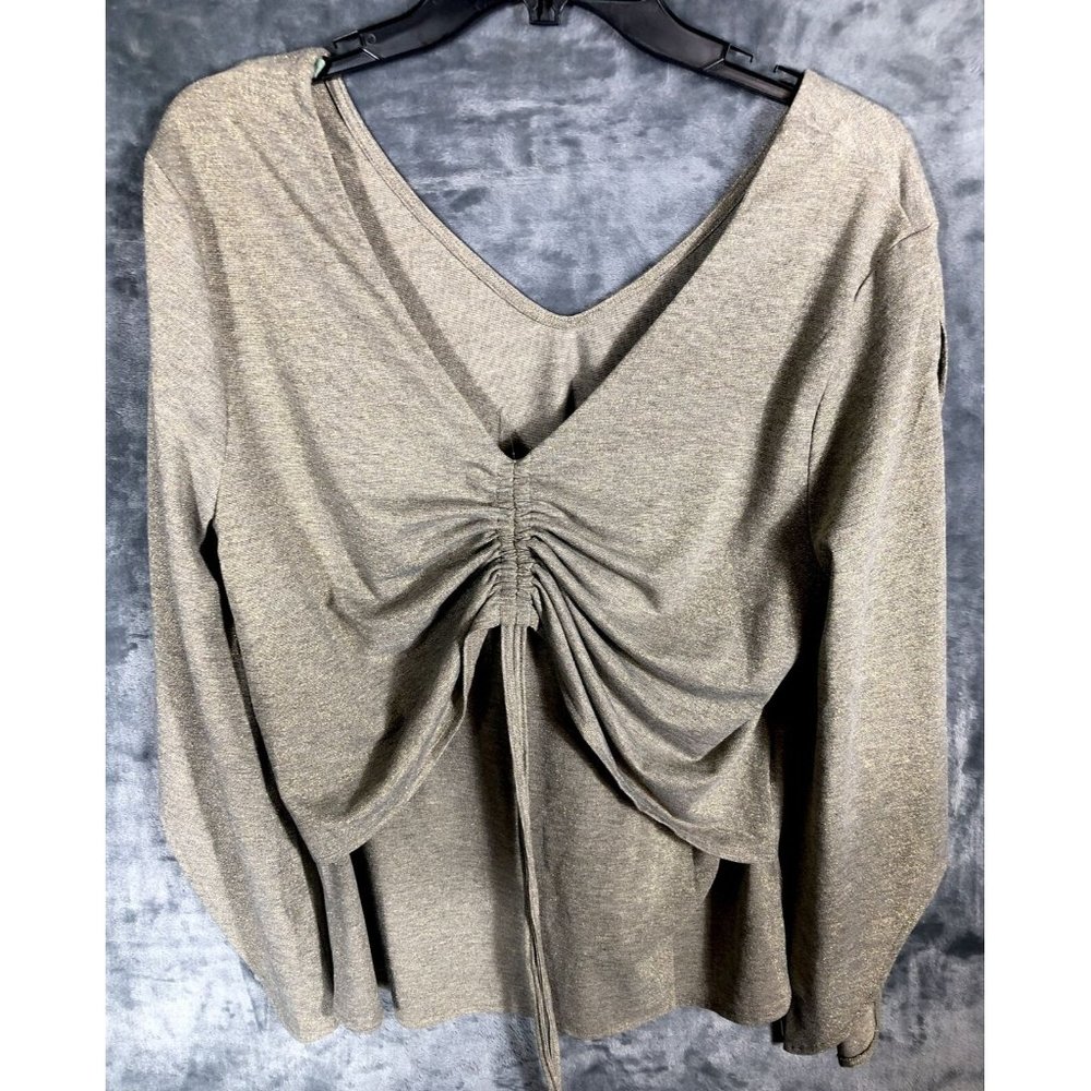 Mia Joy Shirt Woman’s Gold Thread Sparkle Blouse Size Adult Medium Womens Top - Picture 3 of 15